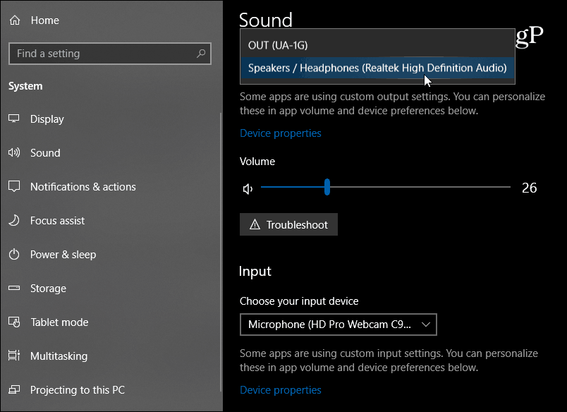 Νέες ρυθμίσεις ήχου Windows 10