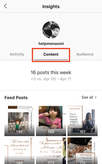 Δείτε τα δεδομένα του Instagram Stories ROI, Βήμα 2.