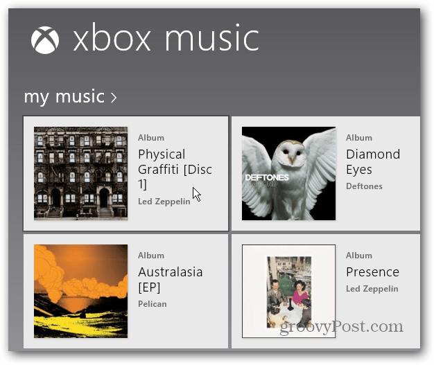 Επιλέξτε το άλμπουμ του Xbox Music