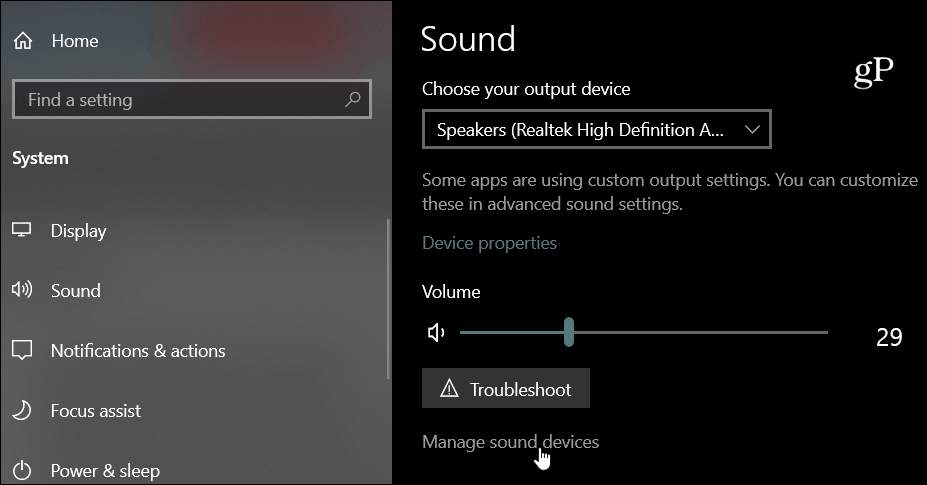 Συσκευές ήχου Windows 10