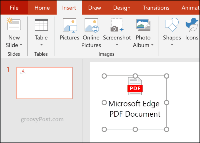 Ένα εισερχόμενο αρχείο PDF ως αντικείμενο στο PowerPoint