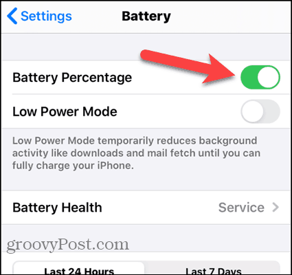 Ενεργοποιήστε το ποσοστό μπαταρίας στο iPhone 7
