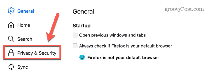 ρυθμίσεις απορρήτου του firefox