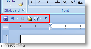 Τα σχήματα του Microsoft Word 2007 προστέθηκαν στο μενού γρήγορης πρόσβασης και μετακινήθηκαν κάτω από την κορδέλα