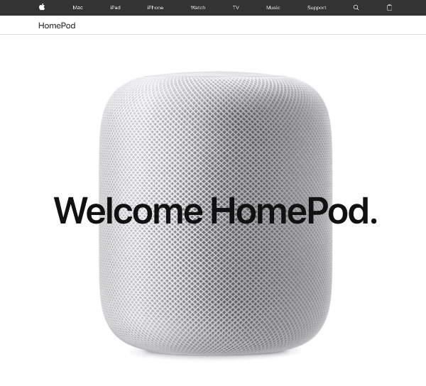 Η Apple παρουσιάζει ένα νέο ηχείο HomePod, το οποίο ελέγχεται μέσω της φυσικής φωνητικής αλληλεπίδρασης με το Siri.
