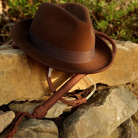 fedora and whip image shutterstock 224324842
