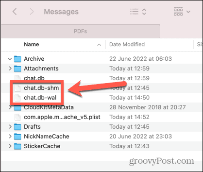 αρχεία συνομιλίας μηνυμάτων mac