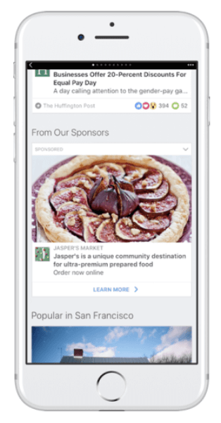 Το Facebook επεκτείνει τις διαφημιστικές ευκαιρίες σε Instant Άρθρα.