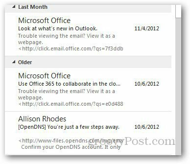 Προεπισκόπηση μηνυμάτων του Outlook 5