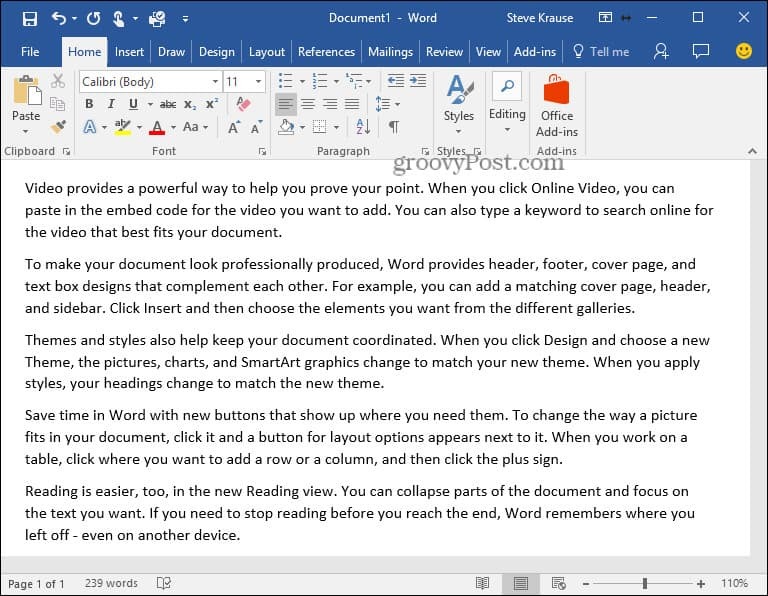 Πώς να εισαγάγετε κείμενο Lorem Ipsum στο Microsoft Word 2010 και 2007