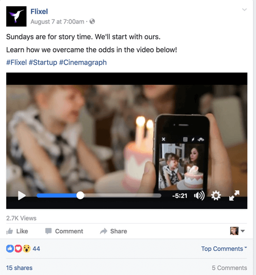 flixel facebook διαφήμιση βίντεο