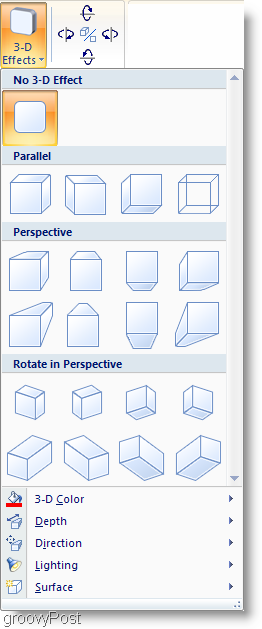 Εφαρμογές σκίασης του Microsoft Word 2007