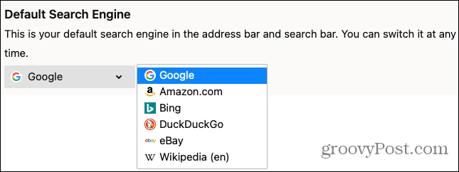 Προεπιλεγμένη μηχανή αναζήτησης του Firefox
