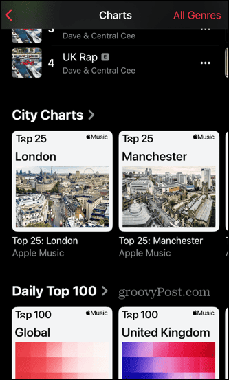 apple music charts τοπικές πόλεις