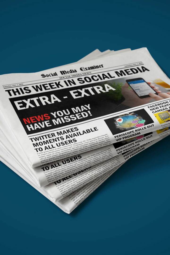 Το Twitter Moments παρουσιάζει τη δυνατότητα αφήγησης ιστοριών για όλους: Αυτή την εβδομάδα στα Social Media: Social Media Examiner