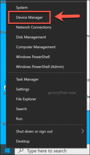 Πρόσβαση στη Διαχείριση Συσκευών από το μενού Έναρξη στα Windows 10