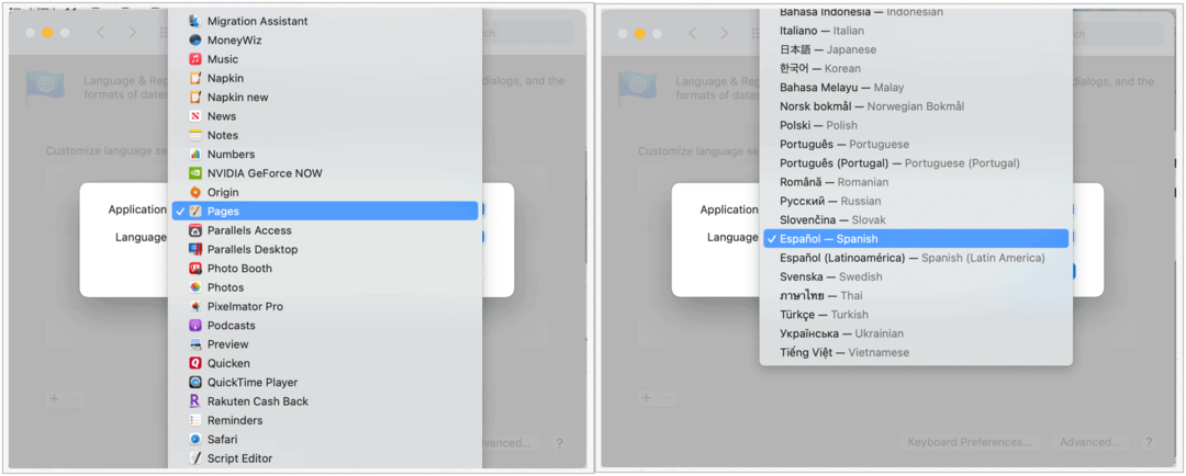 Αλλαγή προεπιλεγμένης γλώσσας Mac κατά εφαρμογή