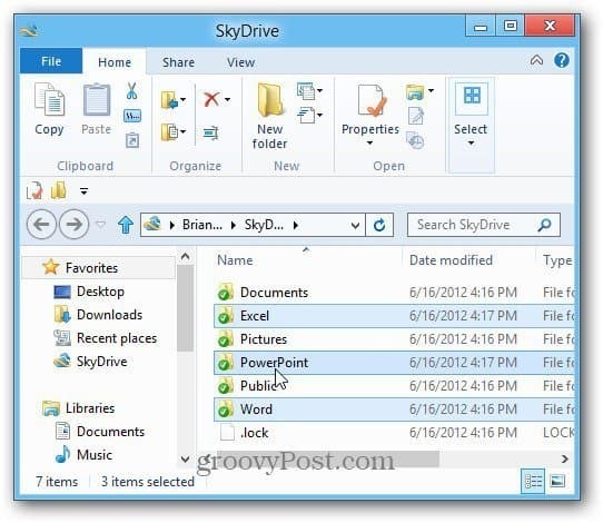 Επιφάνεια εργασίας SkyDrive Win8
