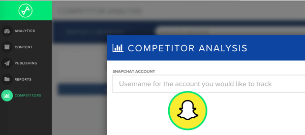 Προσθέστε το όνομα χρήστη Snapchat του ανταγωνιστή που θέλετε να παρακολουθήσετε στο Snaplytics.