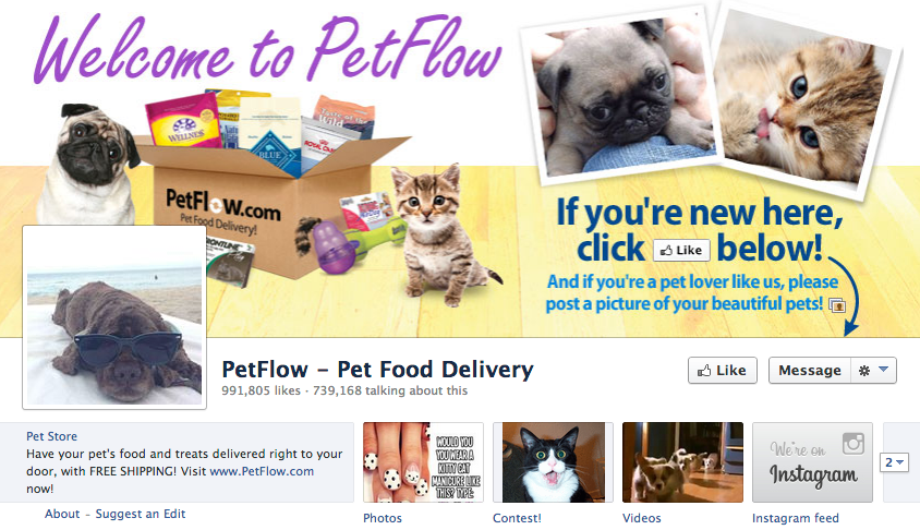 σελίδα facebook petflow