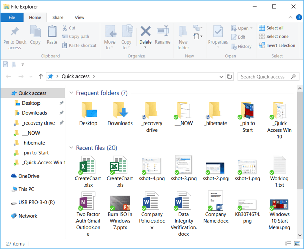 Windows Explorer αρχείων 10