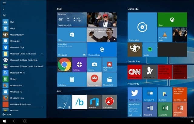 Λειτουργία Tablet Windows 10