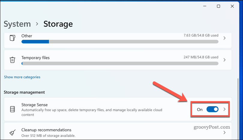 Ενεργοποίηση Storage Sense στα Windows 11