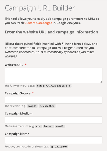 Ρύθμιση του Google Campaign URL Builder