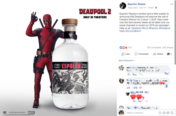 Ο πρώτος θόρυβος από την εξαγορά του Deadpool έκανε τους ανθρώπους να συζητούν και να μοιράζονται τη μάρκα Espolòn.