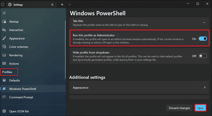ανοίξτε το powershell ως διαχειριστής στα Windows 11