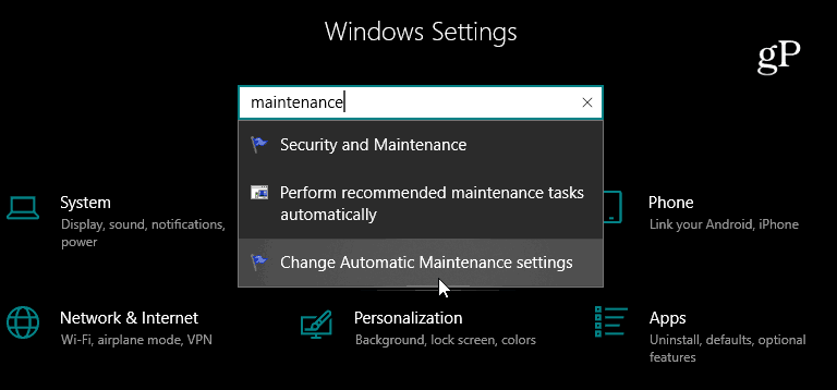 Εφαρμογές ρυθμίσεων αναζήτησης Windows 10