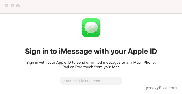 συνδεθείτε στα μηνύματα mac