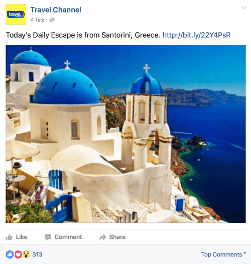 ταξιδιωτικό κανάλι στο Facebook
