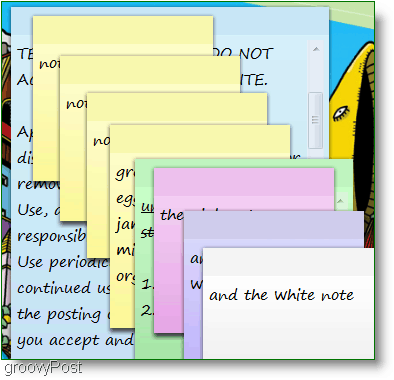 Windows 7 Sticky Notes: Στιγμιότυπο οθόνης