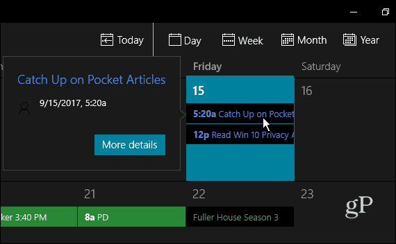 Ημερολόγιο Cortana Υπενθύμιση