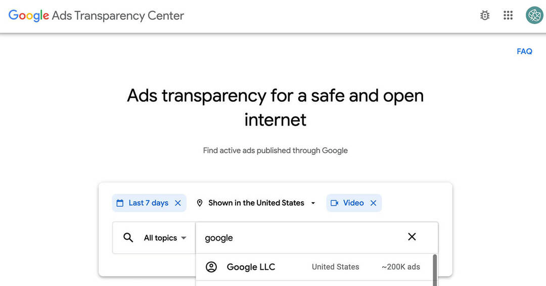 Πώς να ερευνήσετε τον ανταγωνισμό σας με το Κέντρο διαφάνειας του Google Ads: Εξεταστής μέσων κοινωνικής δικτύωσης