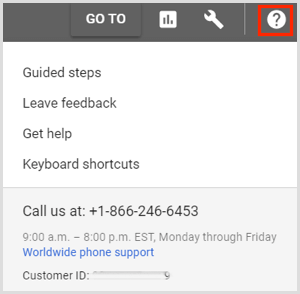 Επικοινωνήστε με την υποστήριξη πελατών του Google AdWords.