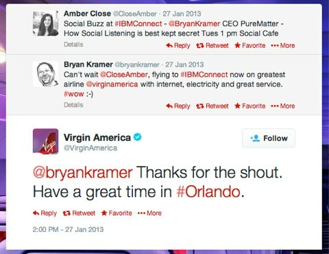 tweet της Virgin America bryan kramer