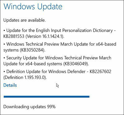 Ενημερώσεις των Windows 10