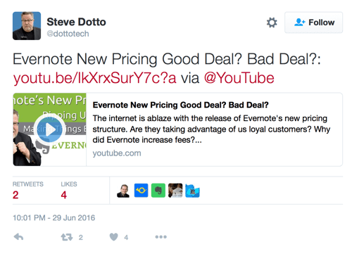 steve dotto tweet με σύνδεσμο youtube