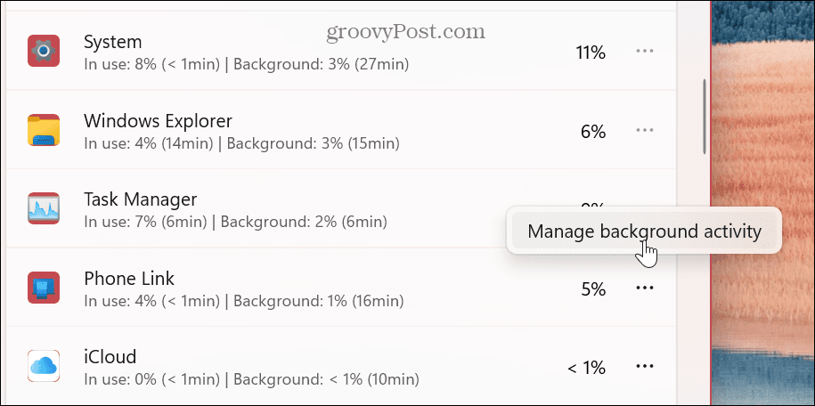 Απενεργοποιήστε τις εφαρμογές παρασκηνίου στα Windows 11