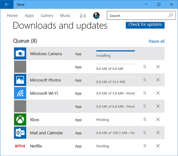 Ενημερώσεις εφαρμογών των Windows 10