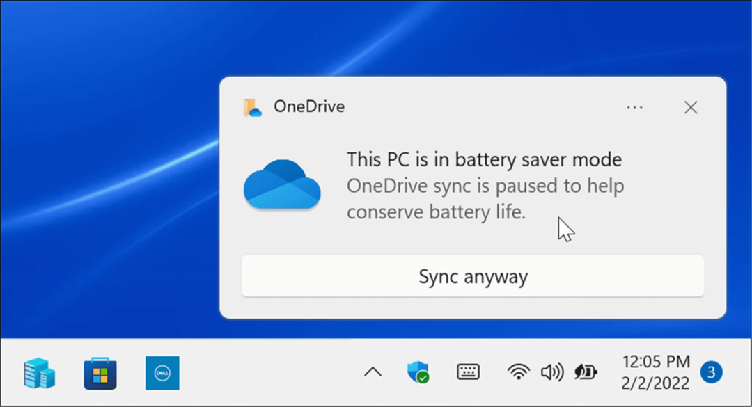 Λειτουργία εξοικονόμησης μπαταρίας Ο συγχρονισμός OneDrive τέθηκε σε παύση