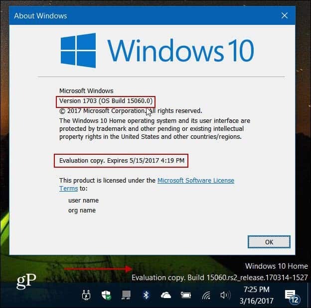 Windows 10 δημιουργών Ενημέρωση Insider Build 15060 για υπολογιστή διαθέσιμο τώρα