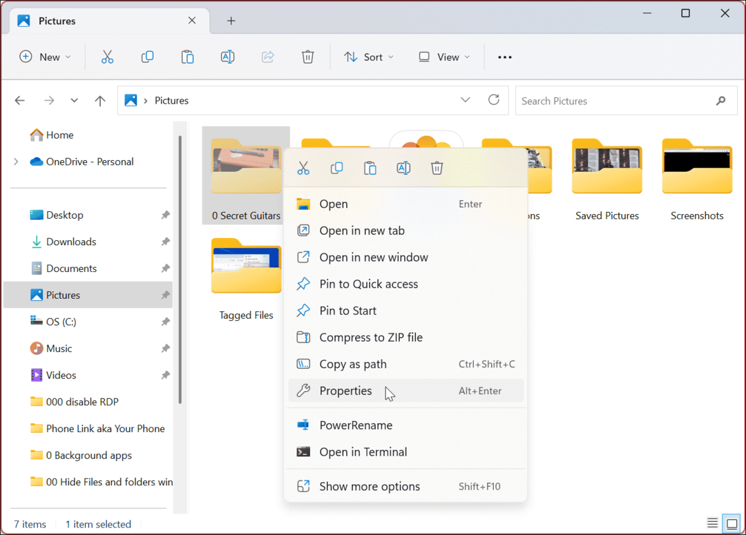 Απόκρυψη αρχείων και φακέλων στα Windows 11