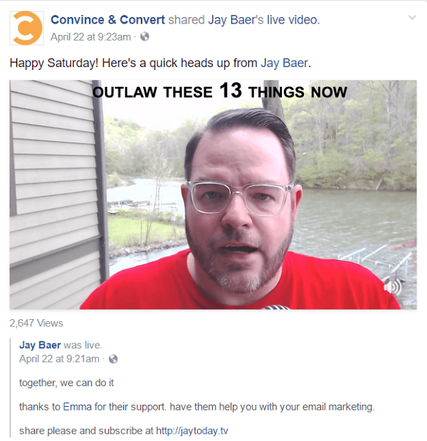 Ο Jay βάζει το βίντεο για κάθε επεισόδιο Jay Today σε τέσσερις διαφορετικές πλατφόρμες κοινωνικών μέσων, καθώς και μια ανάρτηση ιστολογίου στο LinkedIn, Medium και στον ιστότοπό του.