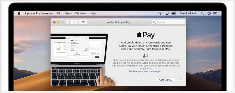 macOS προσθέστε το Apple Pay