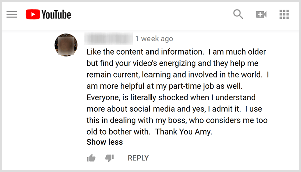 Η Amy Landino έλαβε θετικά σχόλια σχετικά με το περιεχόμενο βίντεο από το κοινό της. Για παράδειγμα, ένας χρήστης σχολιάζει ότι τα βίντεό της με βοηθούν να παραμείνω τρέχουσα, να μαθαίνουν και να συμμετέχουν στον κόσμο. Είμαι πιο χρήσιμος στην εργασία μερικής απασχόλησης.