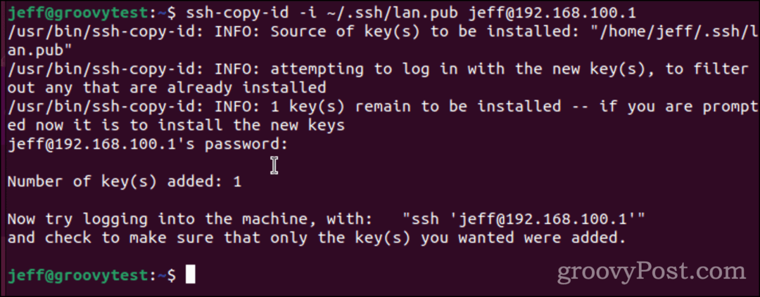 Αντιγραφή του κλειδιού SSH