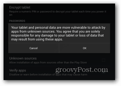 Μηνύματα προειδοποίησης Android